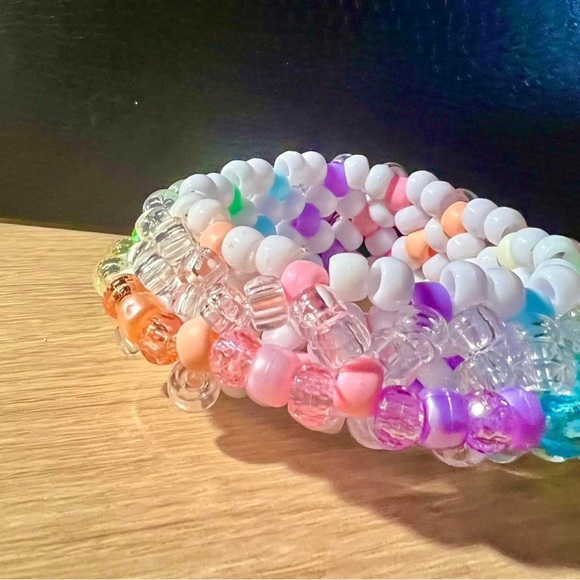 Kandi 3D Rainbow White Cuff! - Picture 2 of 2